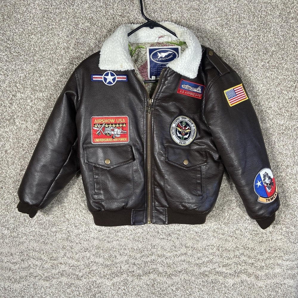 Up and Away USAF Type A-2 Junior Flight Bomber Jacket Top Gun Style Size Large